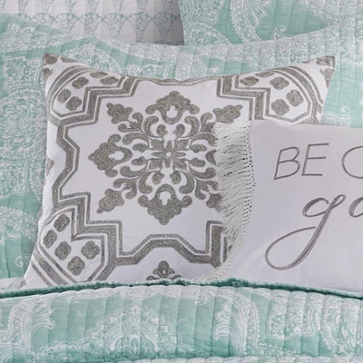 Mclain Crewel Decorative Pillow Grey - Levtex Home 4 Mclain Crewel Decorative Pillow Grey - Levtex Home - Image 2