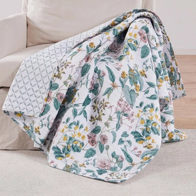 Verity Teal Quilted Throw - Levtex Home 3 Verity Teal Quilted Throw - Levtex Home