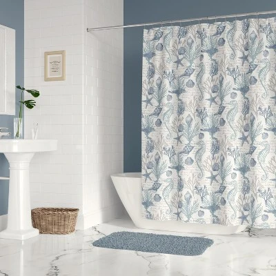 Galapagos Lined Shower Curtain With Grommets - Levtex Home 3 Galapagos Lined Shower Curtain With Grommets - Levtex Home