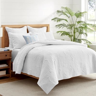 Cross Stitch Sea White Euro Sham Set Of 2 - Levtex Home 4 Cross Stitch Sea White Euro Sham Set Of 2 - Levtex Home - Image 2