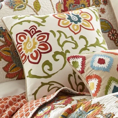 Clementine Floral Decorative Pillow - Levtex Home 3 Clementine Floral Decorative Pillow - Levtex Home