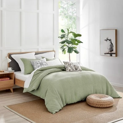 Mills Waffle Desert Sage Full/Queen Duvet Set - Levtex Home 3 Mills Waffle Desert Sage Full/Queen Duvet Set - Levtex Home