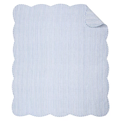 Martha Stripe Blue Quilted Throw - Levtex Home 6 Martha Stripe Blue Quilted Throw - Levtex Home - Image 4