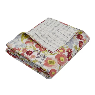 Josephina Floral Quilted Throw - Levtex Home 4 Josephina Floral Quilted Throw - Levtex Home - Image 2