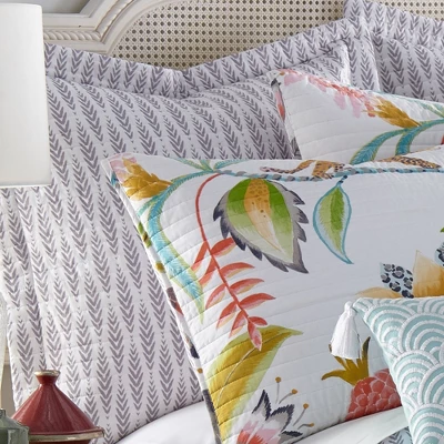 Melina Floral Quilted Euro Sham - 2pk - Levtex Home 3 Melina Floral Quilted Euro Sham - 2pk - Levtex Home