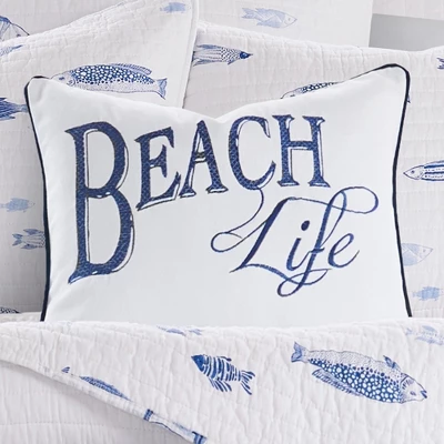 Indigo Tide Beach Life Pillow- Levtex Home 3 Indigo Tide Beach Life Pillow- Levtex Home