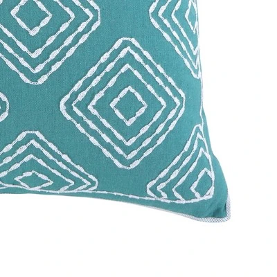 Del Ray Teal Crewel Stitch Decorative Pillow - Levtex Home 5 Del Ray Teal Crewel Stitch Decorative Pillow - Levtex Home - Image 3