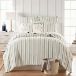 Rochelle Stripe Grey Quilted Euro Sham - 2pk - Levtex Home -Letex Home Shop GUEST 5436f3e6 26c1 4db0 8e9e fc4a291b58e5