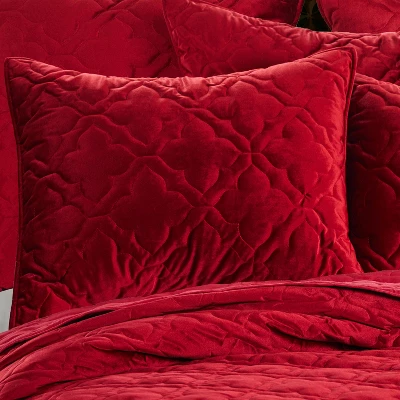 BH Caserta Velvet Red Sham - Levtex Home 3 BH Caserta Velvet Red Sham - Levtex Home