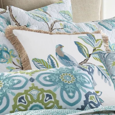 Cressida Bird Fringe Decorative Pillow - Levtex Home 3 Cressida Bird Fringe Decorative Pillow - Levtex Home