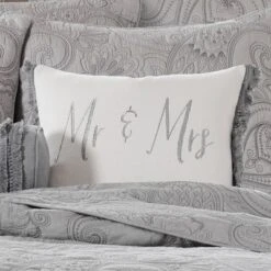 Perla Grey Mr. & Mrs Decorative Pillow - Levtex Home