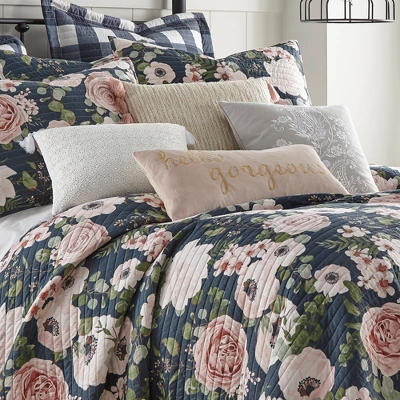 Fiori Lace Overlay Decorative Pillow - Levtex Home 3 Fiori Lace Overlay Decorative Pillow - Levtex Home