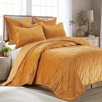 Velvet Ochre Euro Sham - Levtex Home 4 Velvet Ochre Euro Sham - Levtex Home - Image 2