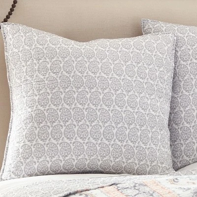Darcy Paisley Quilted Euro Sham - 2pk - Levtex Home 3 Darcy Paisley Quilted Euro Sham - 2pk - Levtex Home