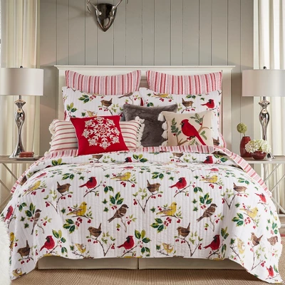 Joybirds Holiday Euro Sham Set Of 2 Red - Thatch Home 4 Joybirds Holiday Euro Sham Set Of 2 Red - Thatch Home - Image 2