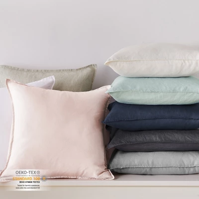 100% Linen - Square Decorative Pillow Cover Set - 2pk - Levtex Home 3 100% Linen - Square Decorative Pillow Cover Set - 2pk - Levtex Home