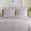 Tobago Stripe Charcoal Euro Sham Set - Two Euro Shams - Levtex Home
