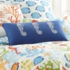 Portofino - Embroidered Seahorse Pillow - Blue - Levtex Home