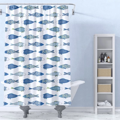 Catalina Fish Lined Shower Curtain With Grommets - Levtex Home 3 Catalina Fish Lined Shower Curtain With Grommets - Levtex Home