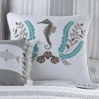 Nantucket Seahorse Decorative Pillow - Levtex Home 3 Nantucket Seahorse Decorative Pillow - Levtex Home