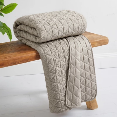 Rowan Tan Quilted Throw - Levtex Home 3 Rowan Tan Quilted Throw - Levtex Home
