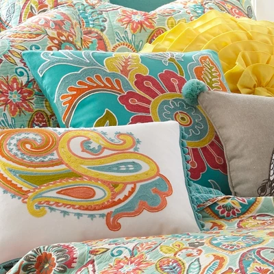 Palisades Floral Decorative Pillow Teal - Levtex Home 3 Palisades Floral Decorative Pillow Teal - Levtex Home