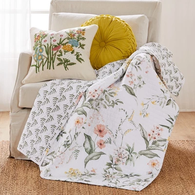 Viviana Floral Quilted Throw - Levtex Home 4 Viviana Floral Quilted Throw - Levtex Home - Image 2