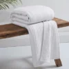 Caden Cotton Gauze Bright White Throw- Levtex Home